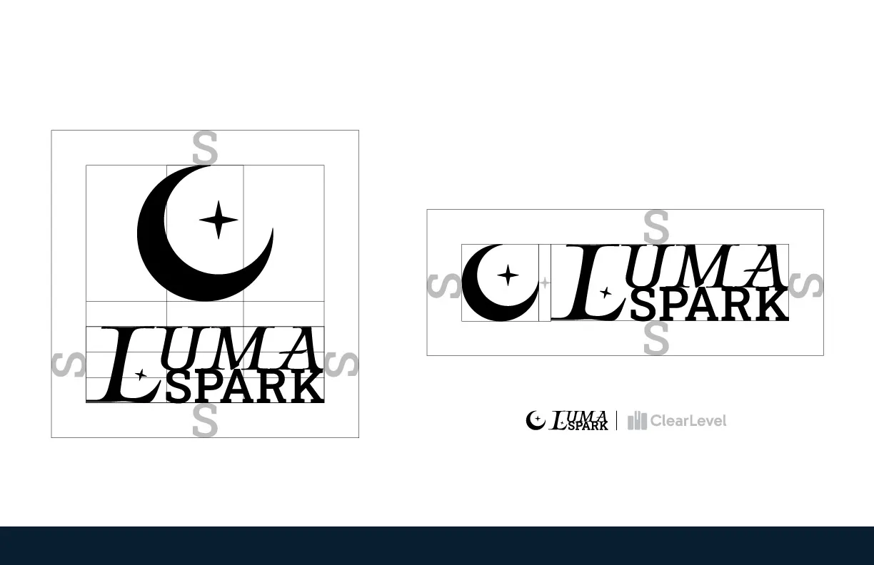 Luma Spark: Logo clear space + logo lockup